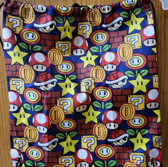 Mario Brothers Pull String Backpack - Picture 2 of 3